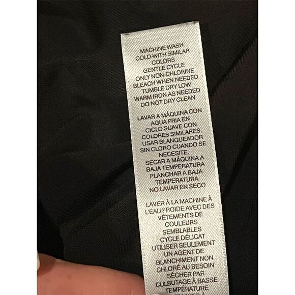 Chico's Women's V-Neck Tunic Blouse Black Size 3 3/4 Sleeve Casual - Picture 5 of 6